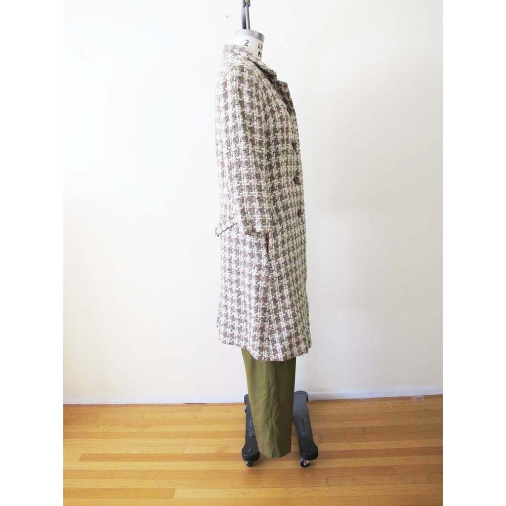 Vintage 60s Houndstooth Plaid Boucle Coat - Womens Small - Picture 3 of 6